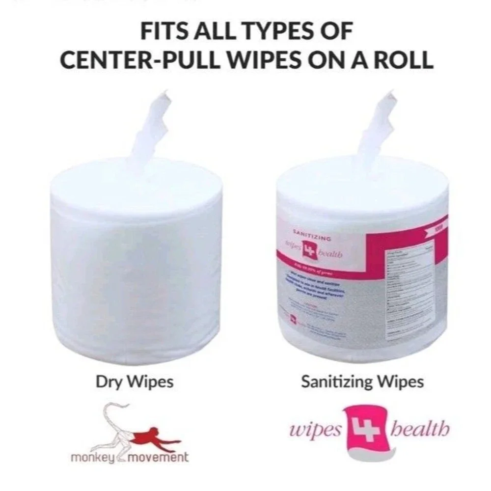 Stainless Steel Wall Mount Wipe Dispenser fit White Refill Rolls- Commercial